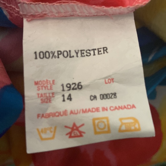 Vintage Big Floral Print Shirt & Skirt w/Pockets and back elastic. Sz L - Picture 14 of 15